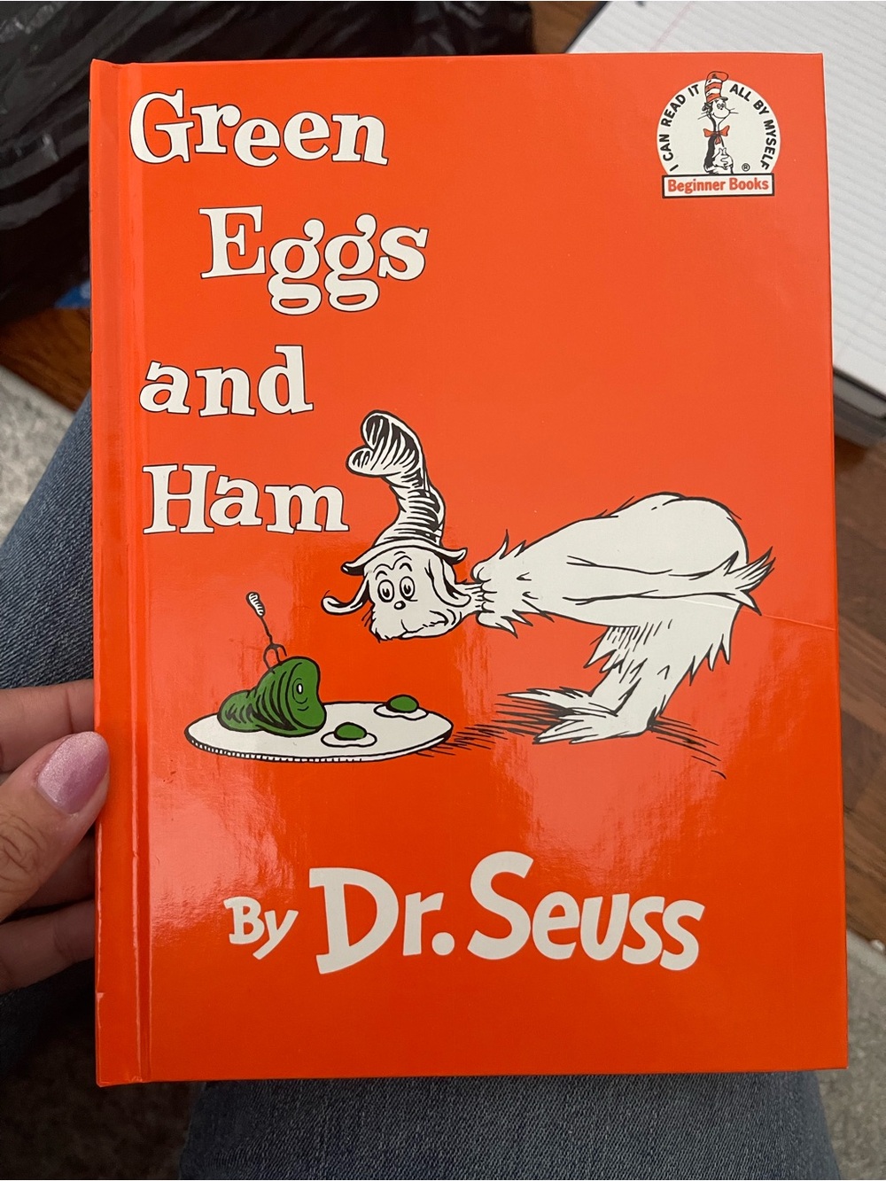 Dr. Seuss Hardcover Book — Bright Orange with Green and White Illustration